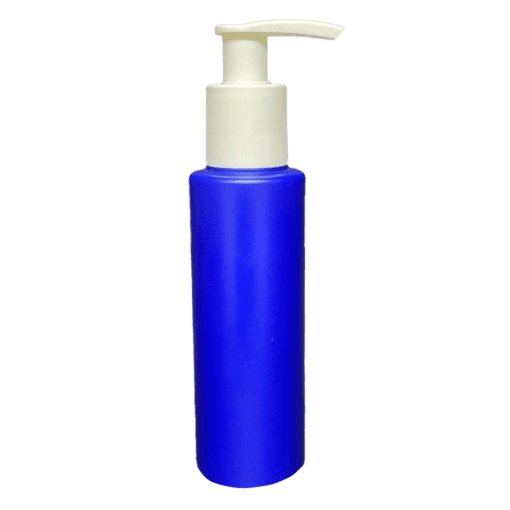 Frasco 120ml azul pérola com válvula pump branca