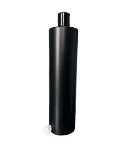 Frasco de 1000ml Preto com Tampa 28-410 Preta e Batoque de Vedação Branca para Cosméticos