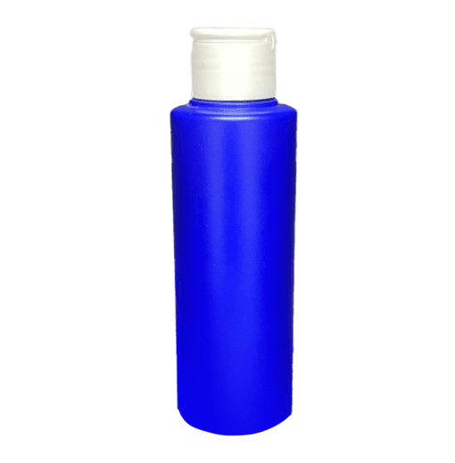 Frasco 120ml azul pérola com tampa flip-top branca