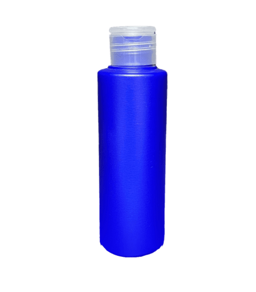 Frasco 120ml azul pérola com tampa flip-top natural