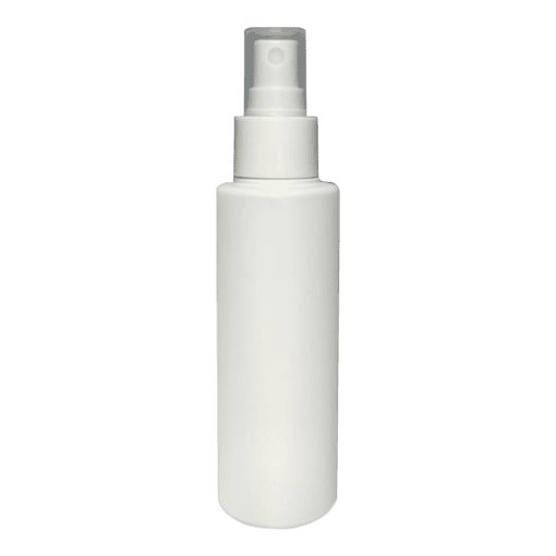 Frasco 120ml branco leitoso com válvula spray branca