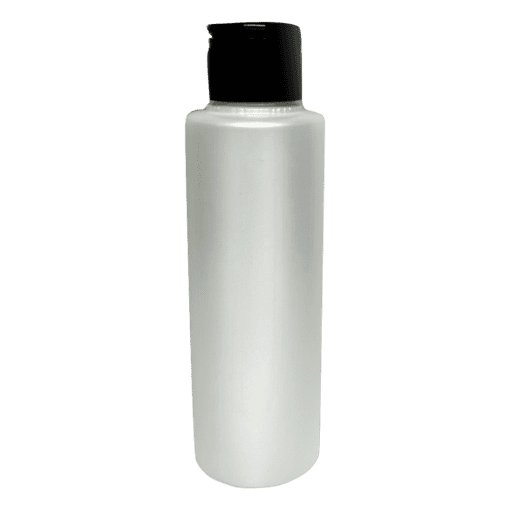 Frasco 120ml branco pérola com tampa flip-top preta