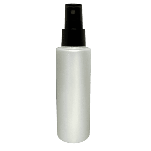 Frasco 120ml branco pérola com válvula spray preta