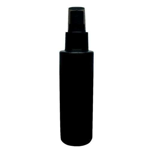 Frasco 120ml preto com válvula spray preta