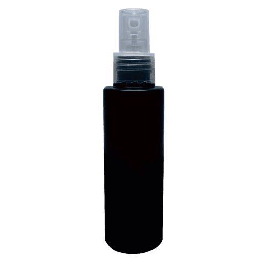 Frasco 120ml preto com válvula spray natural