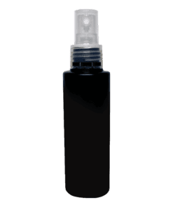 Frasco 120ml preto com válvula spray natural e filete
