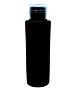Frasco 120ml preto com flip-top natural