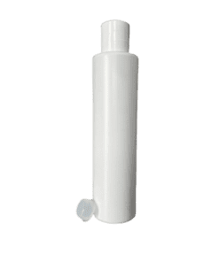 Frasco de 300ml para cosméticos, branco, com tampa branca 28/410 e batoque vedação natural
