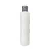 Frasco de 300ml para cosméticos, branco, com tampa branca e detalhe hot prata