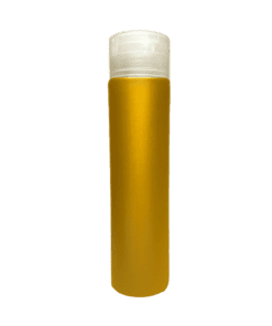 Frasco de 300ml para cosméticos, dourado, com tampa alta natural