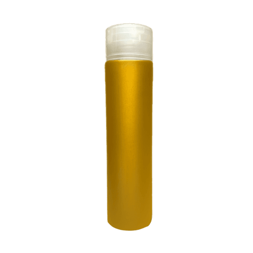 Frasco de 300ml para cosméticos, dourado, com tampa alta natural