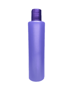 Frasco de 300ml para cosméticos, lilás, com tampa natural e hot stamp lilás