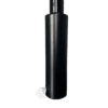 Frasco de 300ml para cosméticos, preto, com tampa preta 28/410 e batoque vedação branca