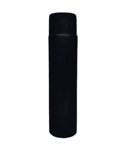 Frasco de 300ml para cosméticos, preto, com tampa alta premium preta
