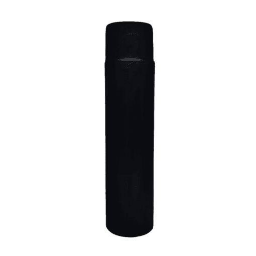 Frasco de 300ml para cosméticos, preto, com tampa alta premium preta