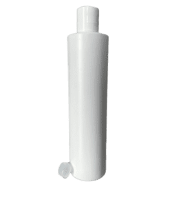 Frasco de 500ml branco com tampa 28-410 branca e batoque vedação natural