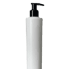 Frasco Cilíndrico de 300ml para cosméticos, branco leitoso, com válvula spray preta
