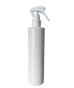 Frasco Cilíndrico de 300ml para cosméticos, branco leitoso, com válvula mini gatilho branca