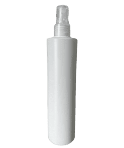 Frasco Cilíndrico de 300ml para cosméticos, branco leitoso, com válvula spray natural