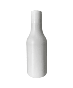 Frasco Girafa de 300ml para cosméticos, branco leitoso, com tampa branca