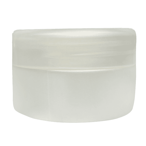 Pote de 90g branco pérola com tampa branca pérola