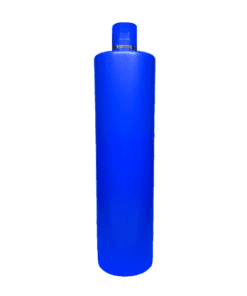 Frasco de 1000ml Azul com Tampa Azul e Filete Dourado para Cosméticos
