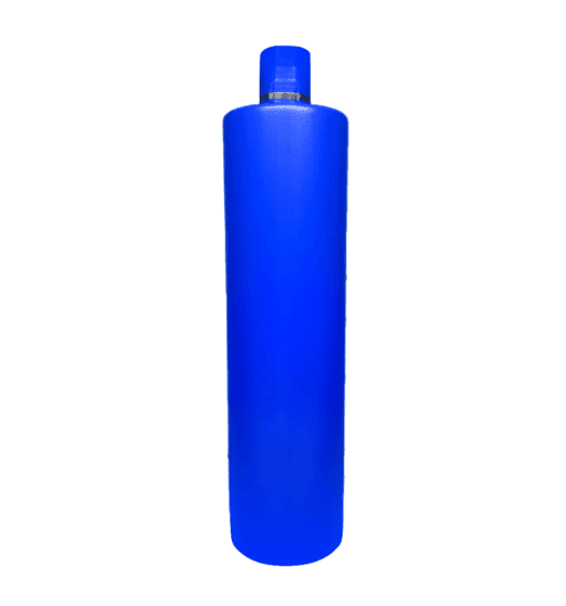 Frasco de 1000ml Azul com Tampa Azul e Filete Dourado para Cosméticos