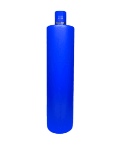 Frasco de 1000ml Azul com Tampa Azul e Filete Prateado para Cosméticos