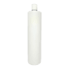 Frasco de 1000ml Branco L com Tampa Branca e Filete Prateado para Cosméticos