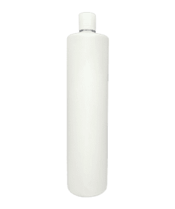 Frasco de 1000ml Branco L com Tampa Branca e Filete Prateado para Cosméticos