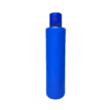 Frasco de 300ml para cosméticos, azul bic, com tampa azul e filete dourado
