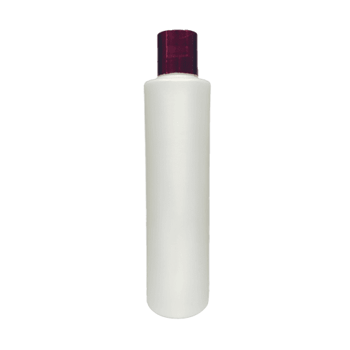 Frasco de 300ml para cosméticos, branco pérola, com tampa branca pérola e hot pink