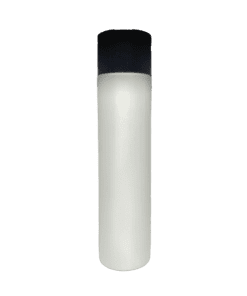 Frasco de 300ml para cosméticos, branco perola, com tampa alta preta