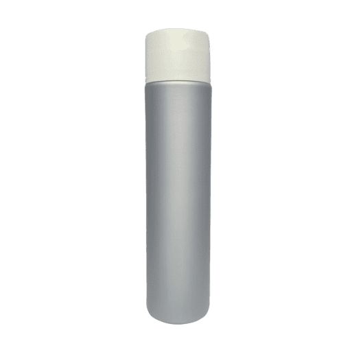 Frasco de 300ml para cosméticos, prata, com tampa alta premium branca