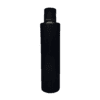 Frasco de 300ml para cosméticos, preto, com tampa preta e filete dourado