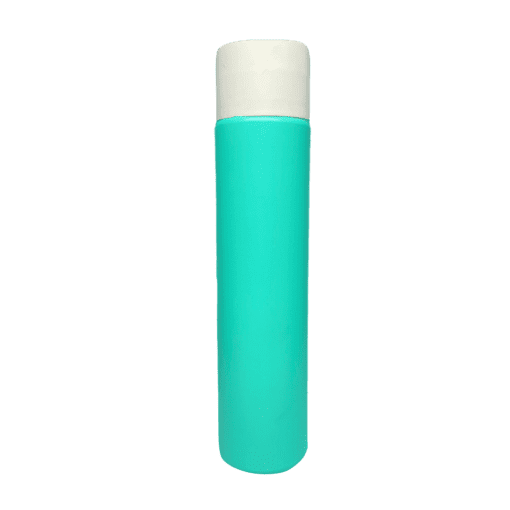 Frasco de 300ml para cosméticos, verde água, com tampa alta premium branca
