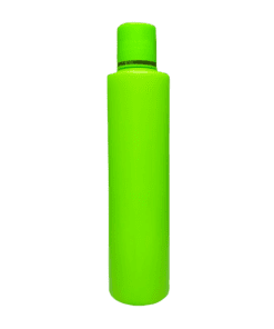 Frasco de 300ml para cosméticos, verde citrus, com tampa verde e filete dourado