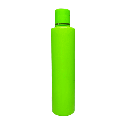 Frasco de 300ml para cosméticos, verde citrus, com tampa verde e filete dourado