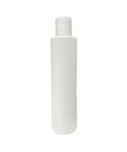 Frasco de 300ml para cosméticos, branco, com tampa branca