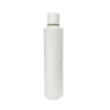 Frasco de 300ml para cosméticos, branco, com tampa branca e filete dourado