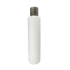 Frasco de 300ml para cosméticos, branco, com tampa natural e hot dourado