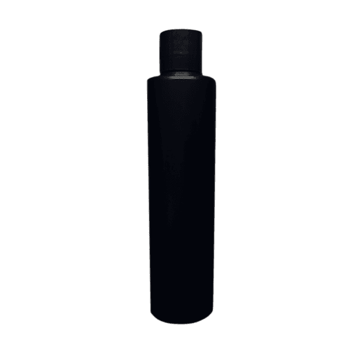 Frasco de 300ml para cosméticos, preto, com tampa preta