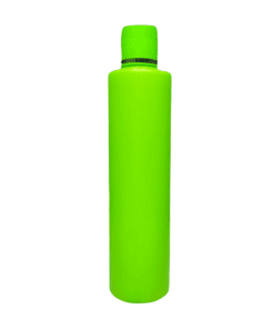 Frasco de 300ml para cosméticos, verde citrus, com tampa verde e filete dourado