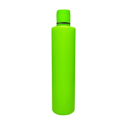 Frasco de 300ml para cosméticos, verde citrus, com tampa verde e filete dourado