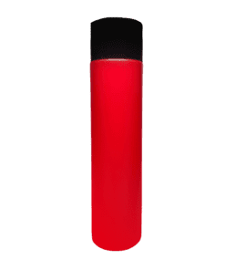 Frasco de 300ml para cosméticos, vermelho, com tampa alta premium preta