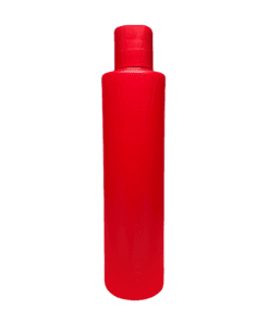 Frasco de 300ml para cosméticos, vermelho, com tampa vermelha