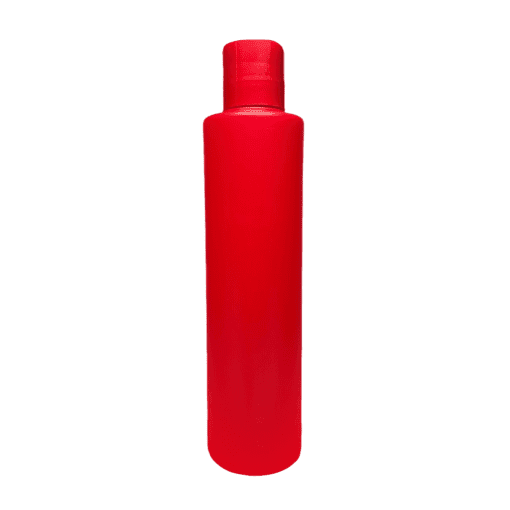 Frasco de 300ml para cosméticos, vermelho, com tampa vermelha