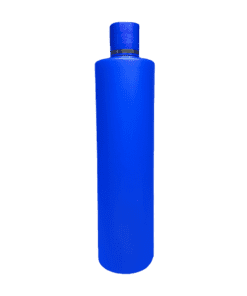 Frasco 500ml Azul com Tampa Azul e Filete Dourado