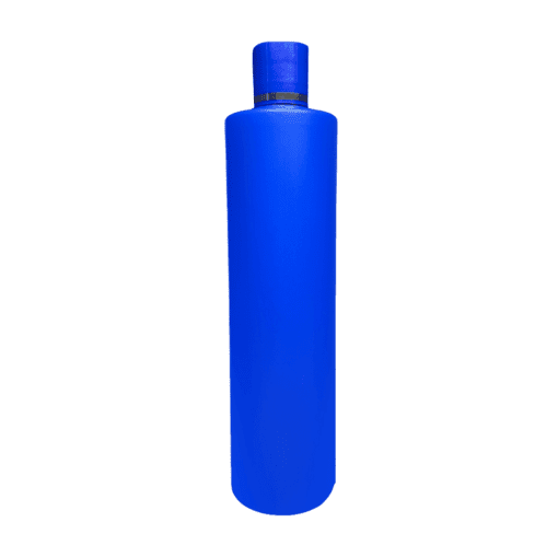 Frasco 500ml Azul com Tampa Azul e Filete Dourado