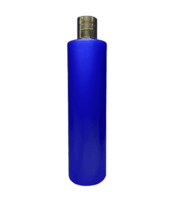 Frasco 500ml Azul Pérola com Tampa Branca e Hot Dourado